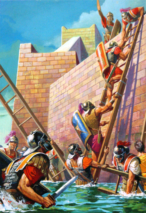 Scipio Scales the Walls of Carthago Nova (Original) by Severino Baraldi Art at The Illustration Art Gallery