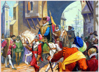 Sir Francis Drake arriving in Plymouth (Original)