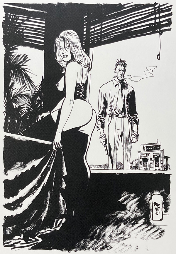 Return from The Bar (Limited Edition Print) by Jordi Bernet Art at The Illustration Art Gallery