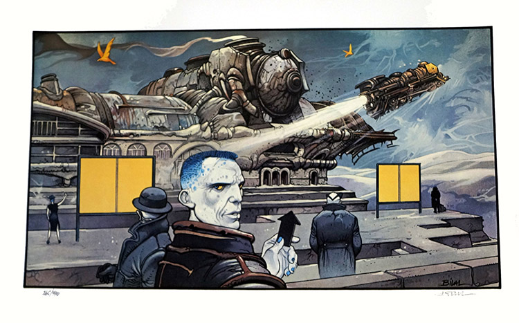 The Last Additional Train: Rocket Train (Limited Edition Print) (Signed) by Enki Bilal Art at The Illustration Art Gallery
