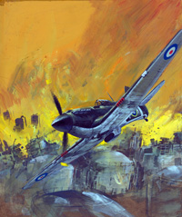 Battle Picture Library cover #961  'Target Aflame' (Original) (Signed)