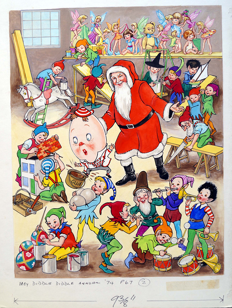 Hey Diddle Diddle - Santa's Workshop (Original) art by John Donnelly Art at The Illustration Art Gallery