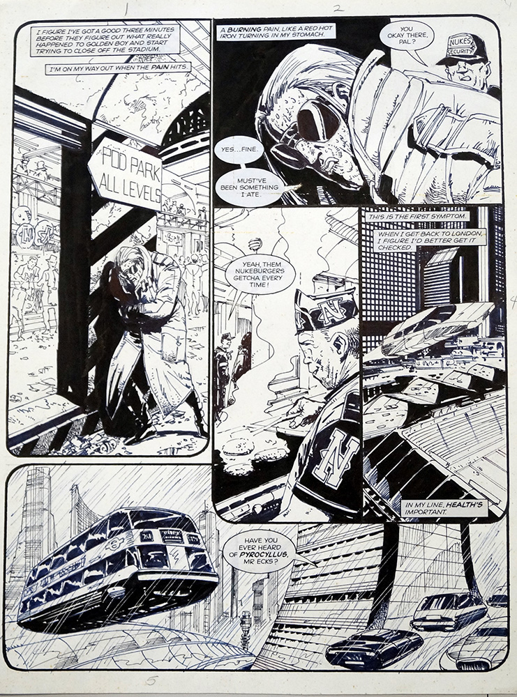 The Burning Man page 4 (Original) art by Carlos Ezquerra Art at The Illustration Art Gallery