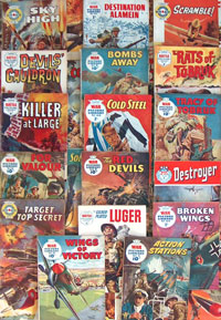 Some of the War Library covers from the book
