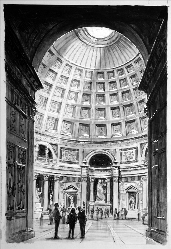 The Pantheon - Rome (Original) by Frank Marsden Lea at The Illustration Art Gallery