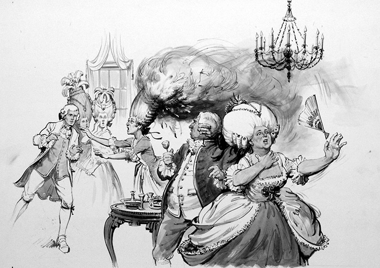 Fads and Fashion: The Wig (Original) (Signed) by Barrie Linklater Art at The Illustration Art Gallery