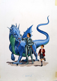 School Boy and Friendly Dragon (Original)