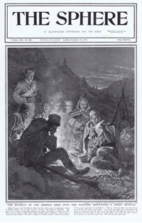 The Retreat of The Serbian Army (original cover page from The Sphere 1915) (Print)
