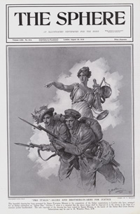 'Pro Italia' Allies and Brothers-in-Arms for Justice (original cover page The Sphere 1915) (Print)