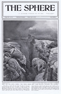 How the Gas Devil comes in the trenches (original cover page from The Sphere 1915) (Print)