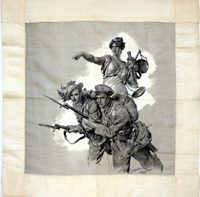 'Pro Italia' Allies and Brothers in Arms for Justice (printed handkerchief 1915) (Original)