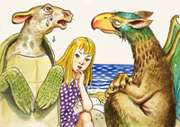 The Mock Turtle in tears: Alice in Wonderland 58 (Original)