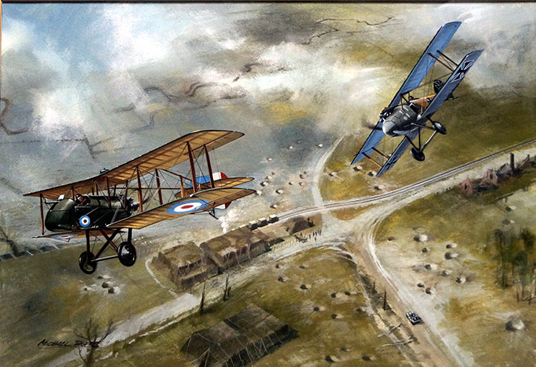 Richthofen's Air Duel (Original) (Signed) by Michael Roffe Art at The Illustration Art Gallery