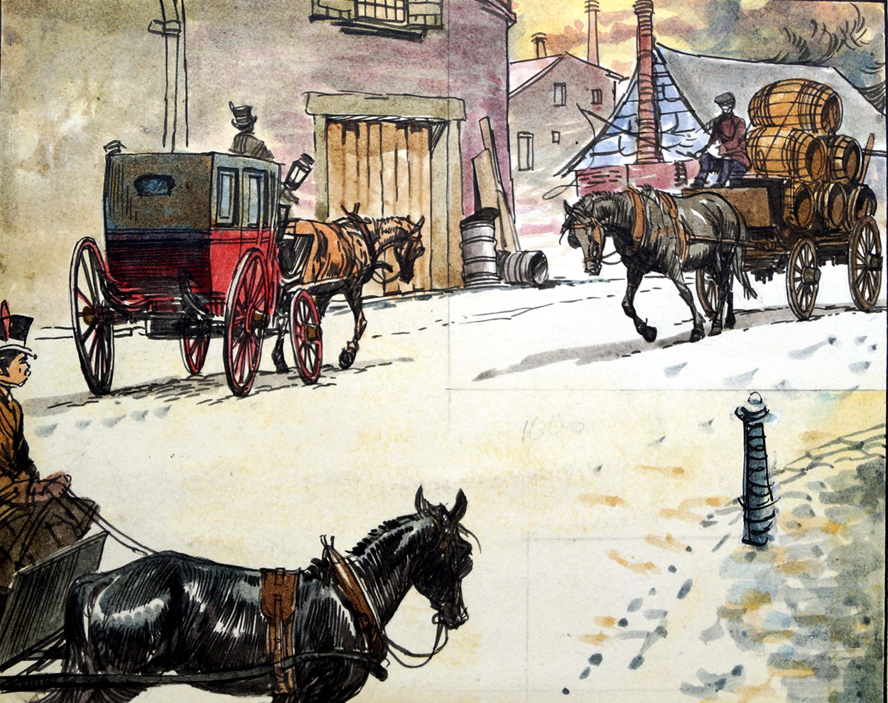 Black Beauty - Out In The Street (Original) art by Black Beauty (Carlos Roume) Art at The Illustration Art Gallery