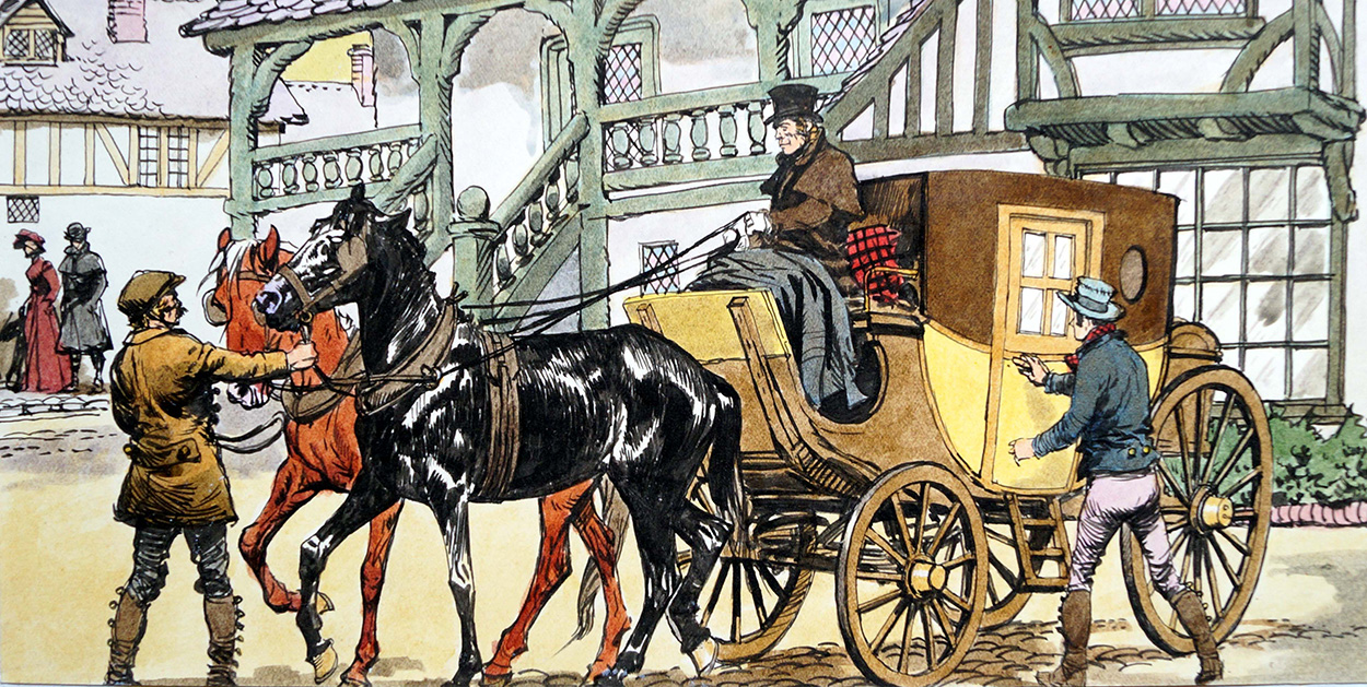 Black Beauty - Horse & Carriage (Original) art by Black Beauty (Carlos Roume) Art at The Illustration Art Gallery