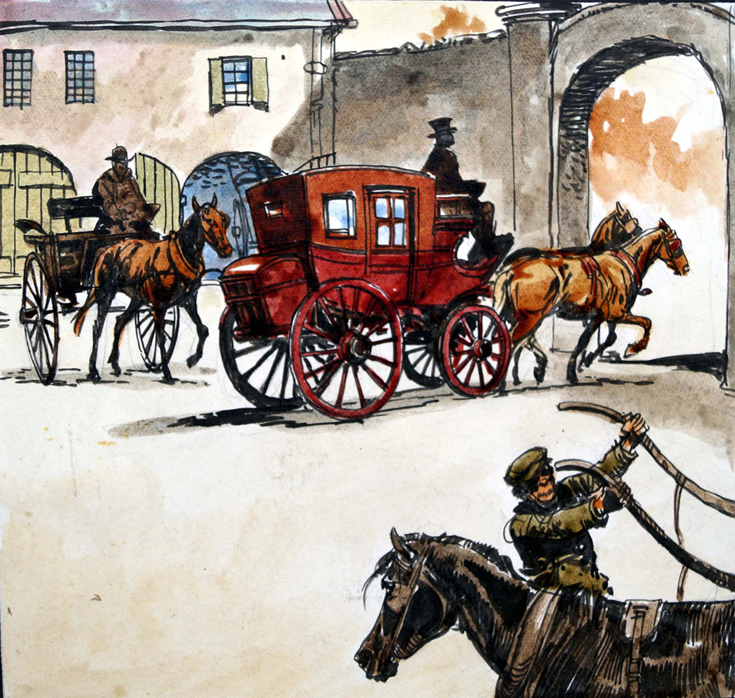 Black Beauty - The Red Carriage (Original) art by Black Beauty (Carlos Roume) Art at The Illustration Art Gallery