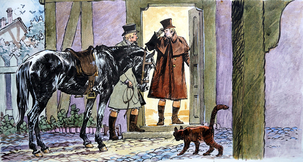 Black Beauty - A Knock At The Door (Original) art by Black Beauty (Carlos Roume) Art at The Illustration Art Gallery