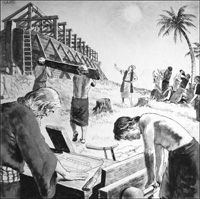 Noah Builds The Ark (Original) (Signed)